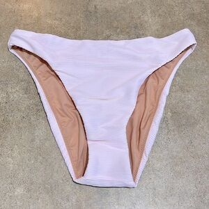NWT J. Crew HighRise Textured Cheeky Bikini Bottoms Pink Size S